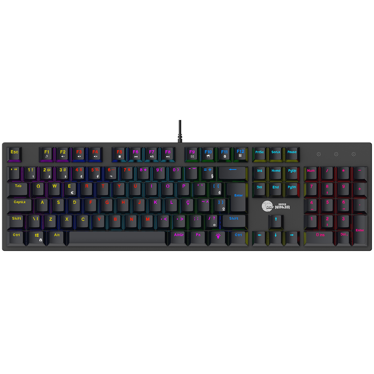 Imagem da oferta Teclado Mecânico Gamer Ninja Leap, Switch Blue, Rainbow, ABNT2, Black