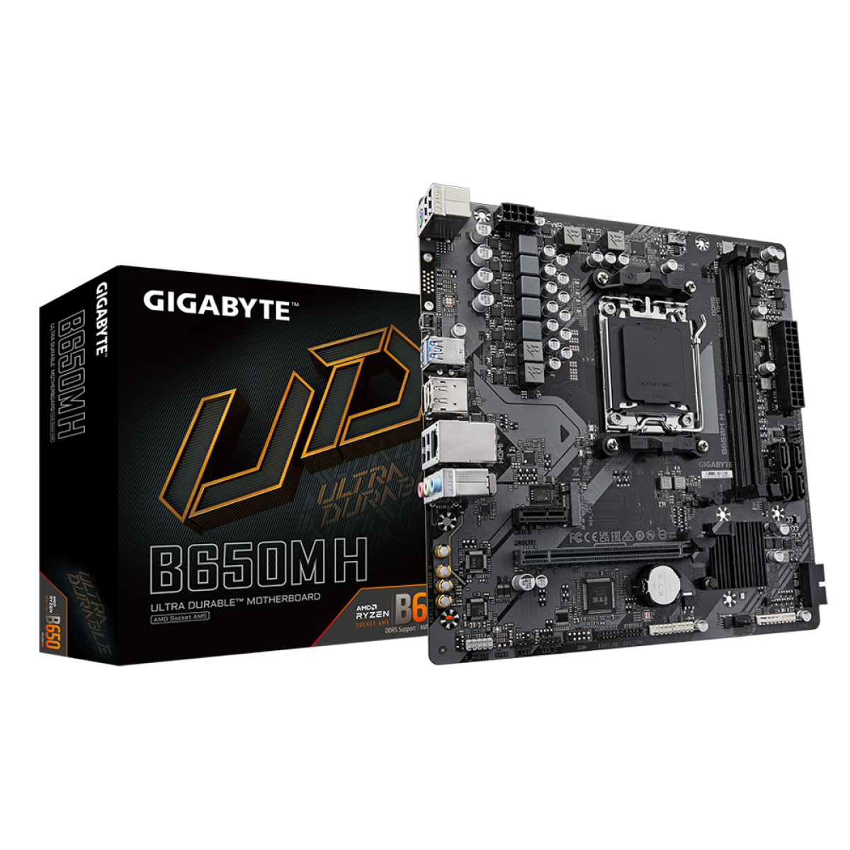 Imagem da oferta Placa Mãe Gigabyte B650M H, Chipset B650, AMD AM5, MATX, DDR5