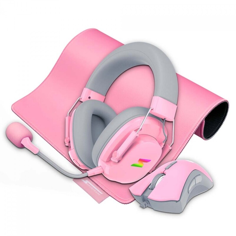Imagem Combo Gamer SuperFrame Magnus 3 Em 1 Headset Mouse e Mousepad Pink