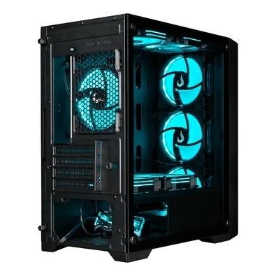 Imagem da oferta Gabinete Gamer Rise Mode X1 Mid Tower ATX Lateral em Vidro Temperado Preto - RM-X1-01-FB