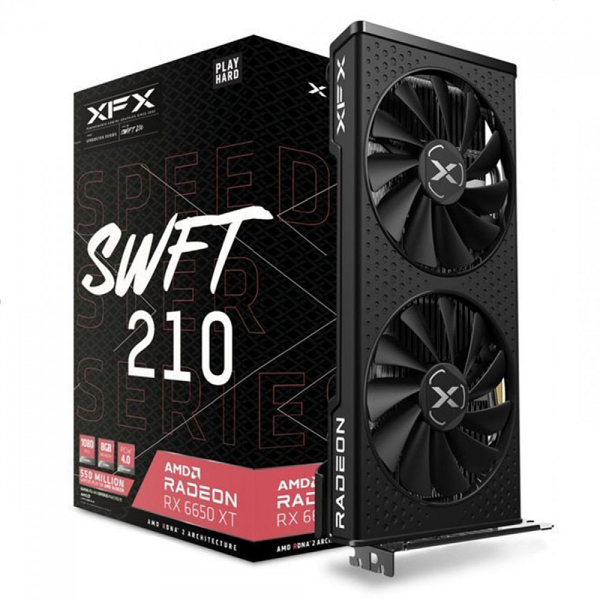 Imagem Placa de Vídeo XFX Speedster AMD Radeon RX 6650 XT SWFT 210, 8GB, GDDR6, FSR, Ray Tracing