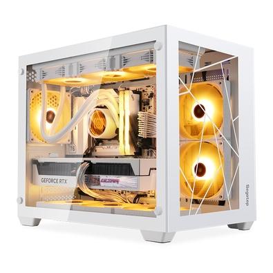 Imagem da oferta Gabinete Gamer Segotep Lumi II, Mini Tower, M-ATX, Lateral e Frontal em Vidro Temperado, branco