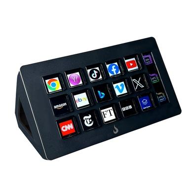 Imagem da oferta Mesa Controladora Rise Mode Streaming Vision 01, 15 Teclas LCD, USB, Preto