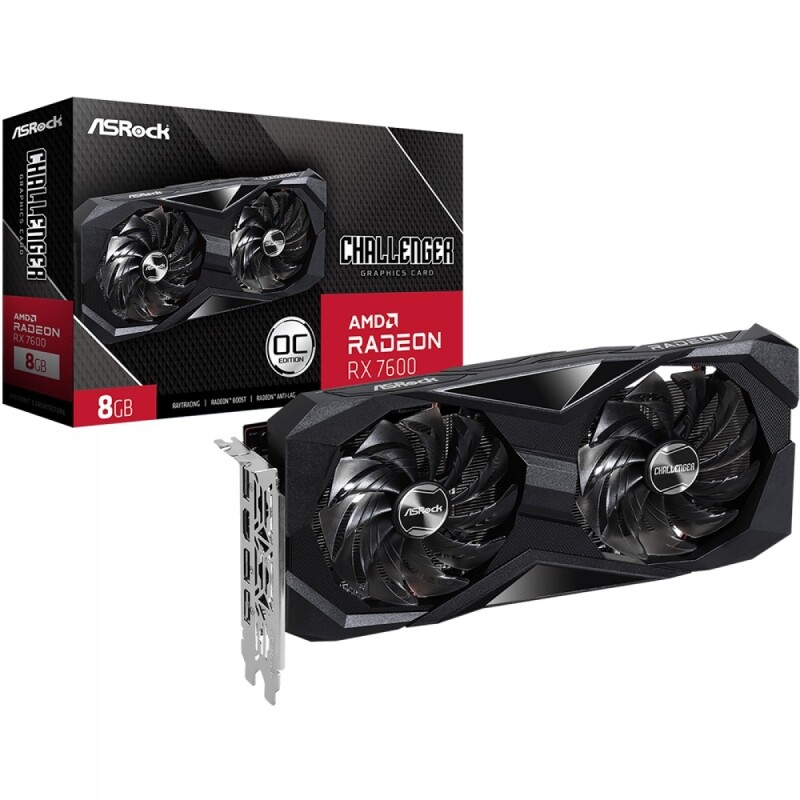 Imagem Placa de Vídeo AsRock AMD Radeon RX 7600 Challenger OC 8GB GDDR6 FSR Ray Tracing 90-GA41ZZ-00UANF