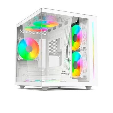 Imagem Gabinete Gamer C3Tech Gaming Aquarius MT-G810WH Mini Tower Micro ATX Lateral em Vidro Temperado Branco - MT-G810WH