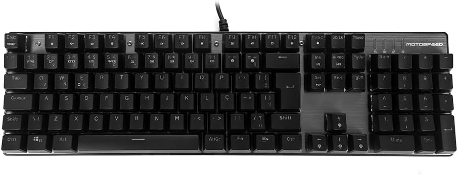 Imagem da oferta Teclado Mecânico Gamer Motospeed CK104 Preto RGB, Blue Switch BR