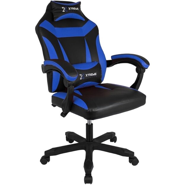 Imagem Cadeira Xtreme Gamers Supra Giratória Reclinável Altura Ajustável Preta e Azul
