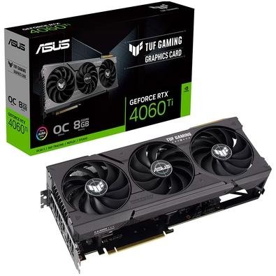 Imagem Placa de Vídeo RTX 4060 Ti OC Edition Asus TUF Gaming NVIDIA GeForce, 8 GB GDDR6, ARGB, DLSS