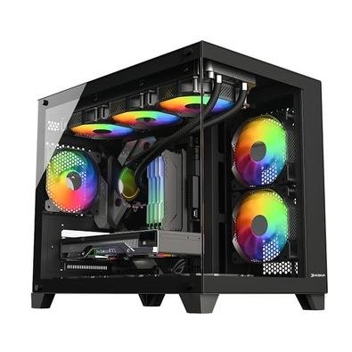 Imagem da oferta Gabinete Gamer KBM! GAMING GN210 Mini Tower, M-ATX, Lateral e Frontal em Vidro, Preto