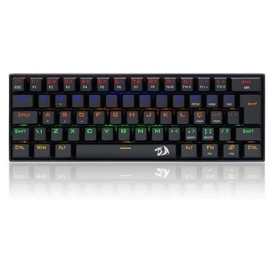 Imagem Teclado Mecânico Gamer Redragon Lakshmi, Rainbow RED, Switch, ABNT2, Preto - K606R (PT-RED)