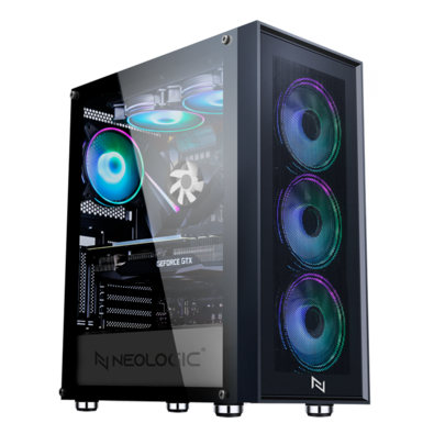 Imagem da oferta Gabinete Gamer Neologic Guardian, Vidro Temperado, Com 3 Fans Rainbow, Preto