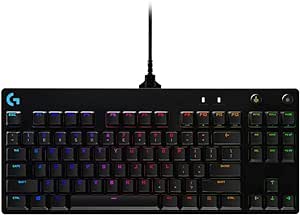 Imagem Teclado Mecânico Gamer Logitech G PRO, RGB LIGHTSYNC, Layout US, TKL, Switch GX Blue Clicky, Cabo Destacável