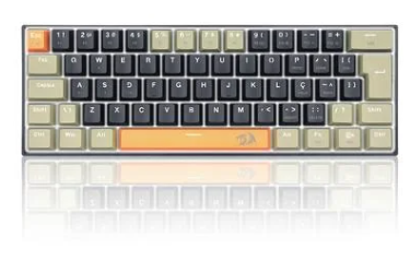 Imagem Teclado Gamer Redragon Lakshmi, Switch Brown,  Layout 60%, ABNT2, Preto - K606-OG&BK&GY (PT-BROWN)