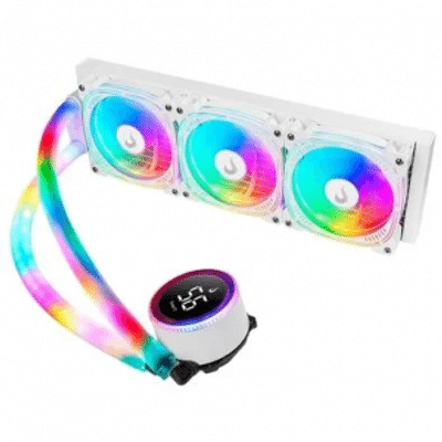 Imagem Water Cooler Gamer Rise Mode Aura Ice ARGB 360mm AMD/Intel Branco - RM-WAI-03-ARGB
