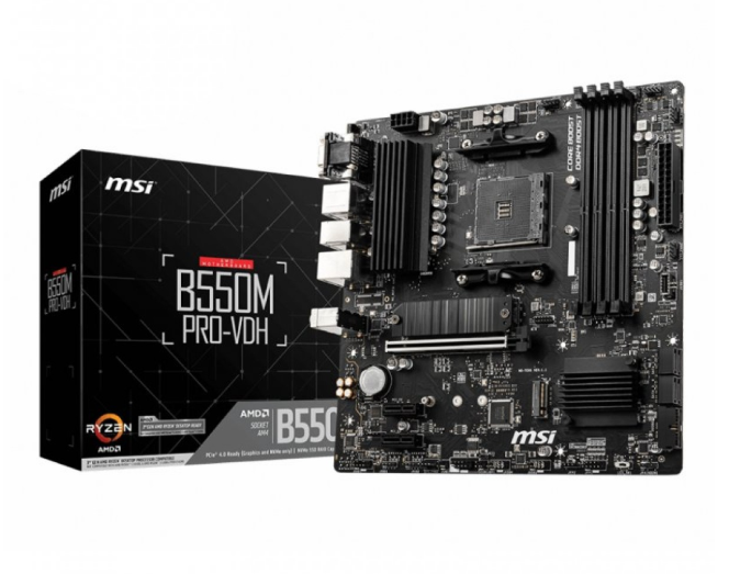 Imagem Placa Mãe MSI B550M PRO-VDH, Chipset B550, AMD AM4, mATX, DDR4
