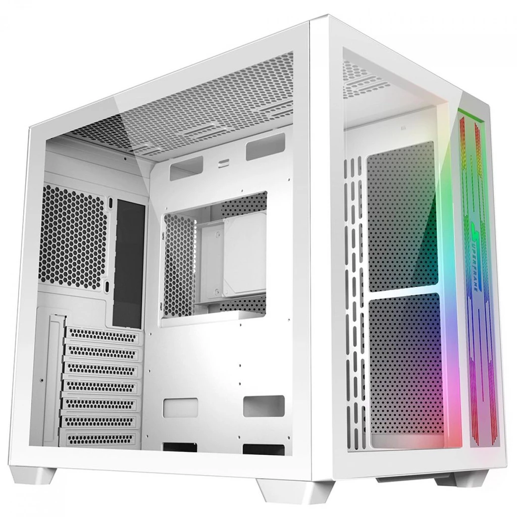 Imagem da oferta Gabinete Gamer SuperFrame Cube, ARGB, Mid tower, Vidro Temperado, ATX, White, Sem Fonte, Sem Fan