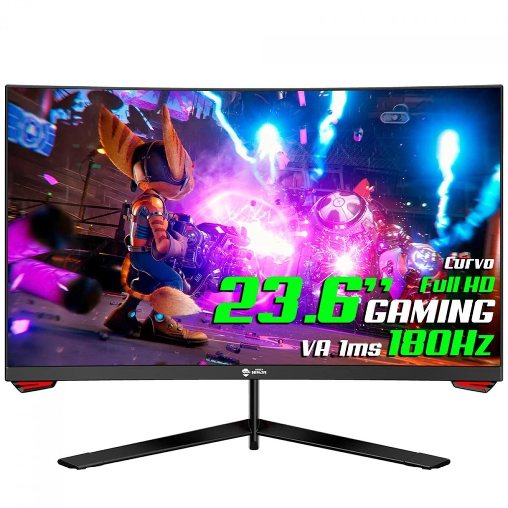 Imagem da oferta Monitor Gamer Ninja Sharingan, 23.6 Pol, Curvo, Full HD, 1ms, 180Hz, FreeSync, HDMI/DP, GNSCB-24180-FHD