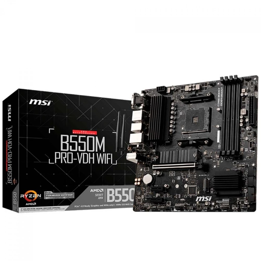 Imagem da oferta Placa Mãe MSI B550M PRO-VDH WIFI, Chipset B550, AMD AM4, mATX, DDR4