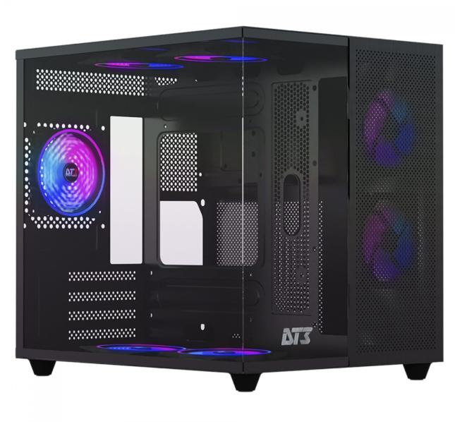 Imagem da oferta Gabinete Gamer DT3 Hyperflow, Mid Tower, Vidro Temperado, M-ATX, Black, Sem Fonte, Sem Fan