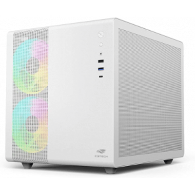 Imagem da oferta Gabinete AQUARIUS Gamer C3Tech MT-G710WH Branco Lateral de vidro temperado USB 2.0 3.0 e USB-C Conector P2 para Audio e Microfone Comporta
