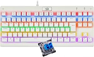 Imagem Teclado Mecânico Gamer Redragon Dark Avenger, Rainbow Switch, Branco Lunar White