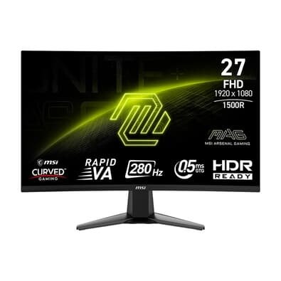 Imagem da oferta Monitor Gamer Curvo MSI MAG 276CXF, 27" FHD, VA, HDR, 280Hz, 0.5ms, Adaptive-Sync, DP e HDMI, Curva 1500R, Preto