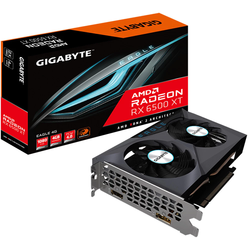 Imagem da oferta Placa de Vídeo Gigabyte Radeon RX 6500 XT Eagle – 4GB GDDR6 