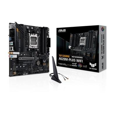 Imagem da oferta Placa-Mãe ASUS TUF GAMING A620M-PLUS WIFI, AMD AM5, mATX, DDR5, Wi-Fi, Bluetooth, Preto