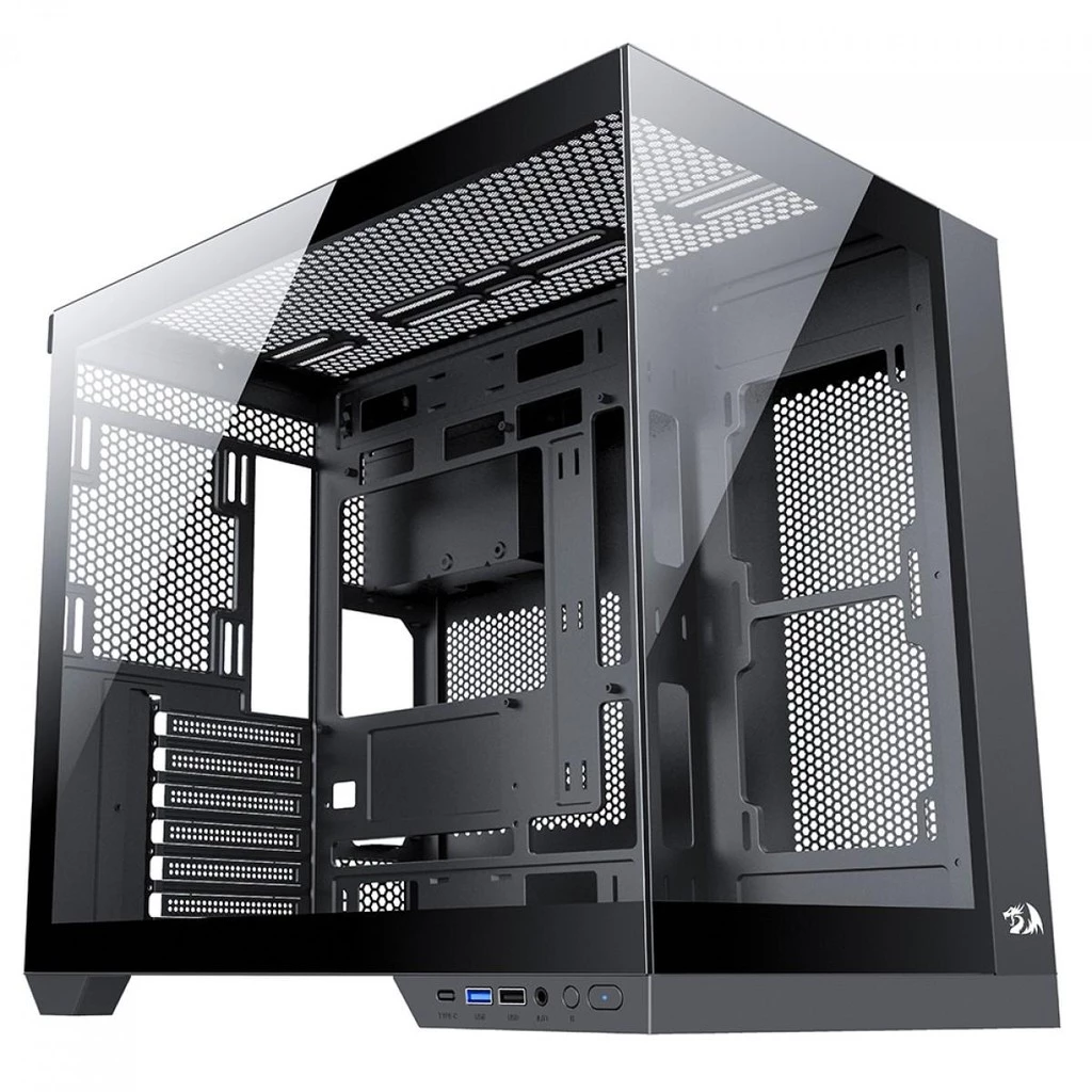 Imagem da oferta Gabinete Gamer Redragon Wideload Pro, Mid Tower, Vidro Temperado, ATX, Black, Sem Fonte, Sem Fan