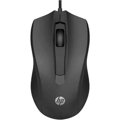 Imagem Mouse HP USB 100 Sensor Óptico Ambidestro Resoluções até 1600 DPI Compatível com PC/Mac - 6VY96AA