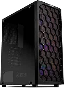 Imagem da oferta Gabinete Gamer Mancer Hexer | Rainbow | Mid-Tower | Lateral de Vidro | Com 3 Fans | Preto