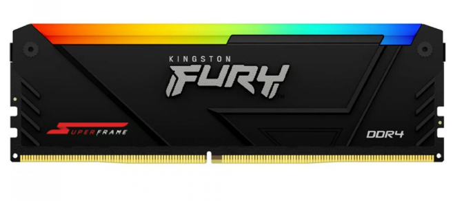 Imagem da oferta Memória DDR4 Kingston Fury SuperFrame, RGB, 8GB, 3200MHz, Black