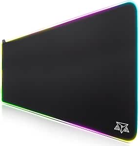 Imagem da oferta Mousepad Gamer Led RGB 90x40 Extra Grande Adamantiun Estige preto base speed ergonômico