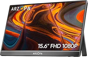 Imagem da oferta Monitor Portátil ARZOPA 15,6'' FHD 1080P - Monitor Ultra Fino para Laptop com Suporte - Conectividade USB C e HDMI -A1