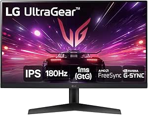 Imagem Monitor Gamer LG UltraGear 24” 24GS60F-B IPS Full HD 180Hz 1ms (GtG) NVIDIA® G-SYNC® AMD FreeSync™ HDR10 sRGB 99% HDMI DisplayPort