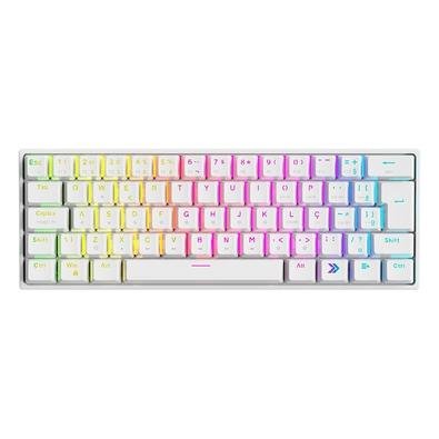 Imagem Teclado Mecânico Gamer KBM! GAMING TG600, Branco, 60% e ABNT2, RGB, Switch Gateron Blue