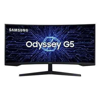 Imagem Monitor Gamer Curvo Samsung Odyssey G5 34" WQHD, Ultrawide, 165Hz, 1ms, HDMI e DP, Freesync Premium