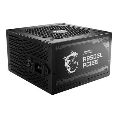 Imagem Fonte MSI MAG A850GL, 850W, 80 Plus Gold, Modular, PFC Ativo, Com Cabo, Preto