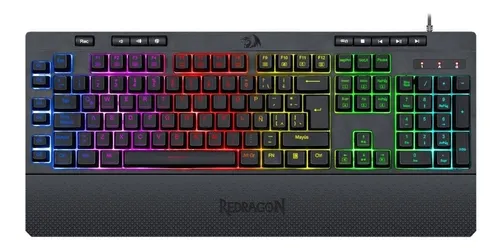 Imagem Teclado Gamer Redragon Shiva K512, RGB, QWERTY, Preto, com Iluminação RGB