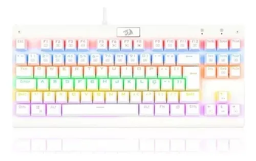 Imagem Teclado Mecânico Gamer Redragon Dark Avenger K568W-R, USB, Iluminação Rainbow - Branco