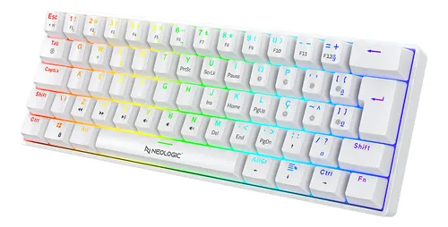 Imagem Teclado Gamer Mecânico Neologic Precision Pro 60% – RGB, Polar