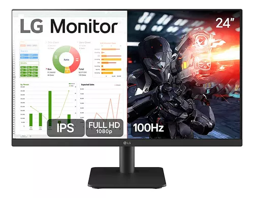Imagem Monitor Gamer LG 23.8" 100Hz IPS Full HD 100hz 24MS500-B