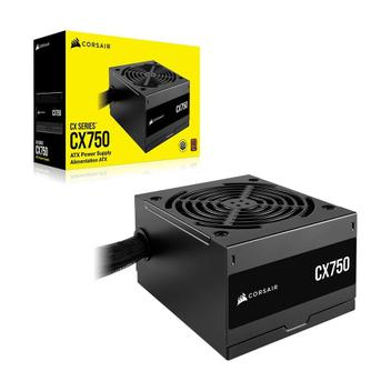Imagem Fonte Corsair CX Series CX750, 750W, 80 Plus Bronze, Com Cabo, Preto - CP-9020279-BR