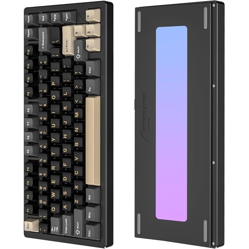 Imagem ATTACK SHARK X75 Teclado mecânico sem fio RGB para jogos CNC de alumínio 75% modo triplo-BT/2.4G/com fio junta de troc