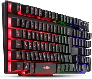 Imagem Teclado Gamer Semi Mecânico com LED RGB, Anti-Ghosting, USB – QWERTY