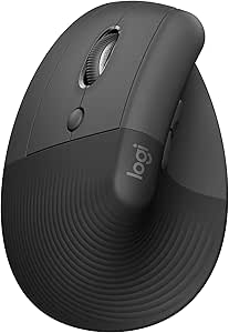 Imagem Mouse Sem Fio Logitech Lift Left Vertical – Ergonômico, Bluetooth/USB, 4000 DPI, 6 Botões – Grafite
