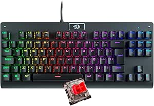 Imagem Teclado Mecânico Gamer Redragon Dark Avenger K568-2 Rgb Switch Red Com Fio