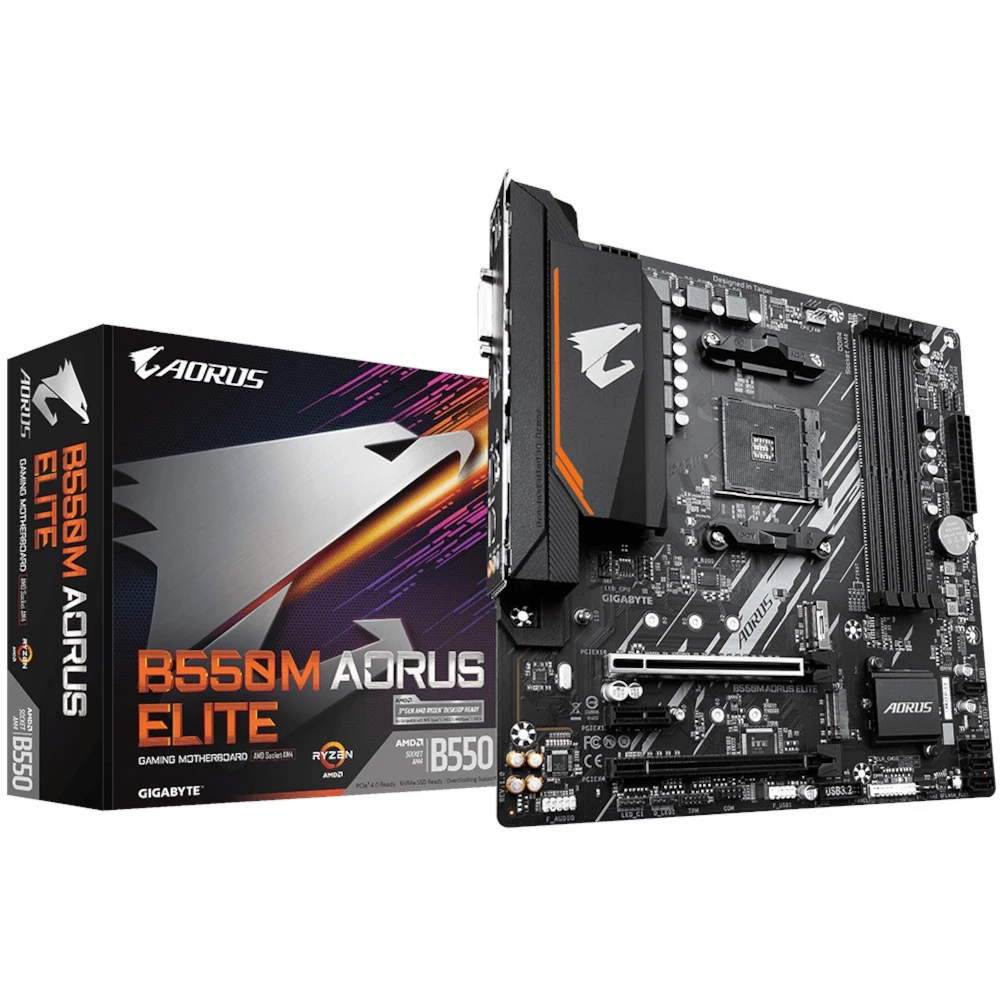 Imagem Placa-mãe Gigabyte AMD AM4 B550M Aorus Elite 4x DDR4 mATX