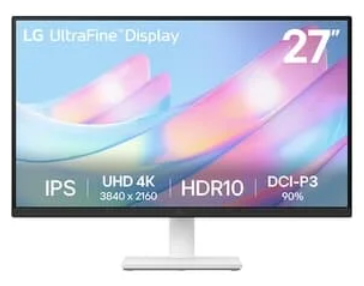 Imagem Monitor LG UltraFine Smart 27" 4K UHD – IPS, HDR10, DCI-P3 90%, Dynamic Action Sync, 27US500-W
