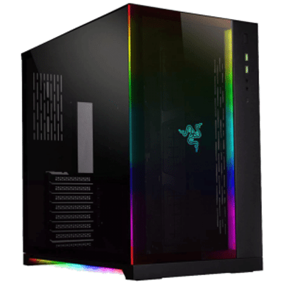 Imagem Gabinete Gamer Lian Li Dynamic Razer Edition RGB Mid Tower Vidro Temperado Black Sem Fonte